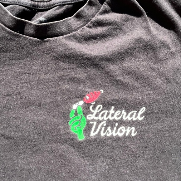 Men's Lateral Vision T-Shirt Black Cranks M Cartoon Spell-Out Anime Street Art - Picture 9 of 12